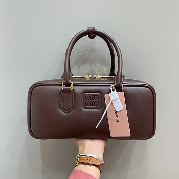MIUMIU | Arcadie Leather Handle Bag In Burgundy Size 27x9x12 cm