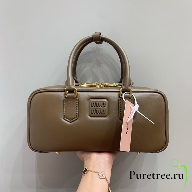 MIUMIU | Arcadie Leather Handle Bag In Green Size 27x9x12 cm - 1
