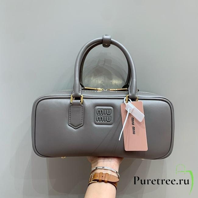 MIUMIU | Arcadie Leather Handle Bag In Gray Size 27x9x12 cm - 1