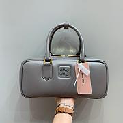 MIUMIU | Arcadie Leather Handle Bag In Gray Size 27x9x12 cm - 1