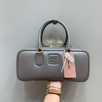 MIUMIU | Arcadie Leather Handle Bag In Gray Size 27x9x12 cm