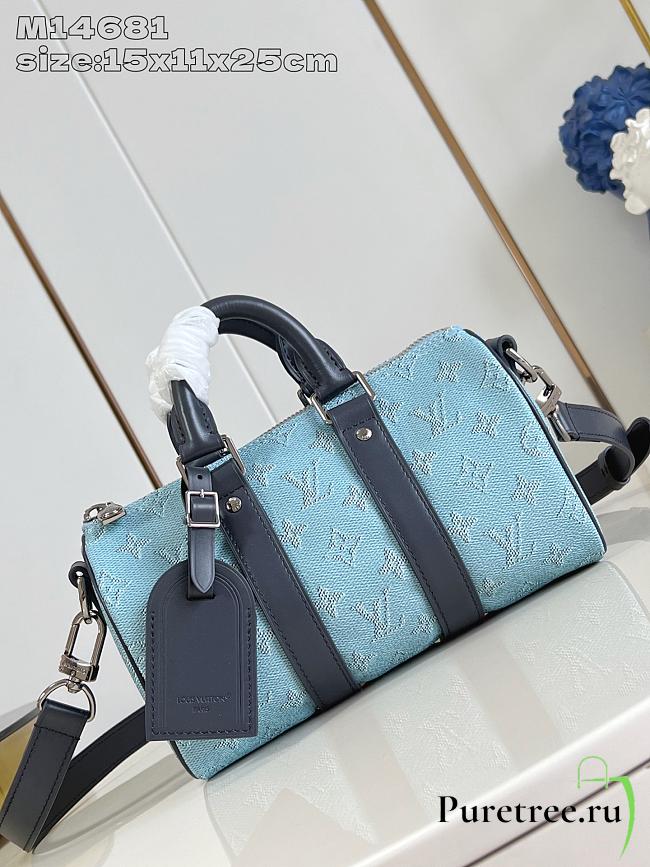 LOUIS VUITTON | Monogram Heritage Keepall Bandoulière 25 Blue - 1