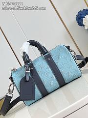 LOUIS VUITTON | Monogram Heritage Keepall Bandoulière 25 Blue - 1