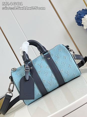 LOUIS VUITTON | Monogram Heritage Keepall Bandoulière 25 Blue