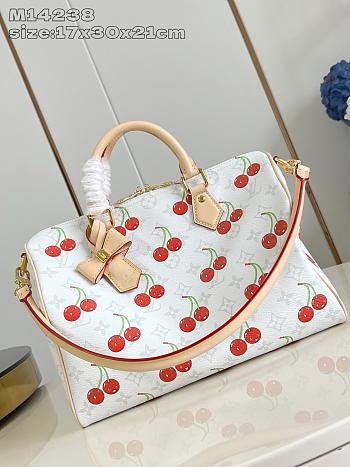 Speedy Soft 30 LV x TM Bag Monogram Canvas with cherry motif
