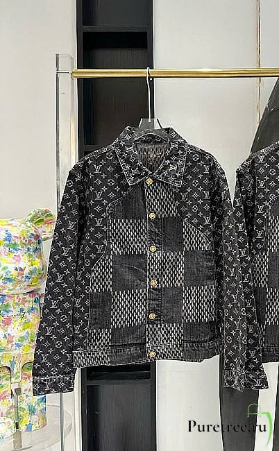 Louis Vuitton x Nigo Giant Damier Waves MNGM Black Denim Jacket - 1