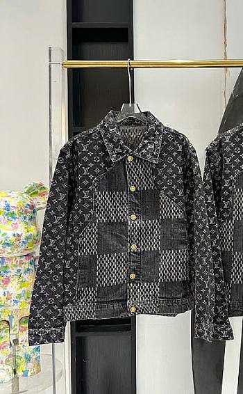 Louis Vuitton x Nigo Giant Damier Waves MNGM Black Denim Jacket