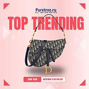 Dior Women Saddle Bag In Blue Canvas 26cm - 1