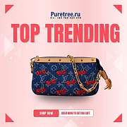 LOUIS VUITTON | Pochette Accessoires LV x TM bag Monogram Denim with cherry motif - 1