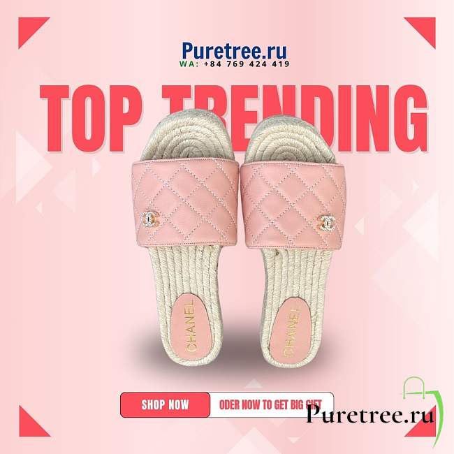 Chanel Thick-soled Slippers In Pink - 1