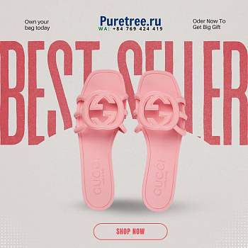 GUCCI | Women Interlocking Sandals Pink Color