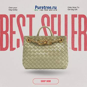 BOTTEGA VENETA | Small Andiamo Travertine size 25 x 22 x 10.5 cm