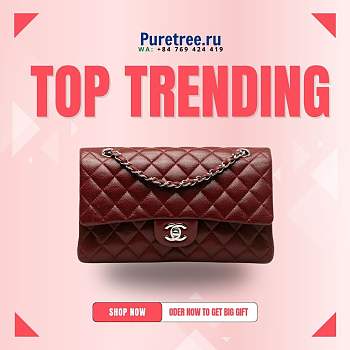 CHANEL | Maroon Classic Flap Bag Size 23 cm