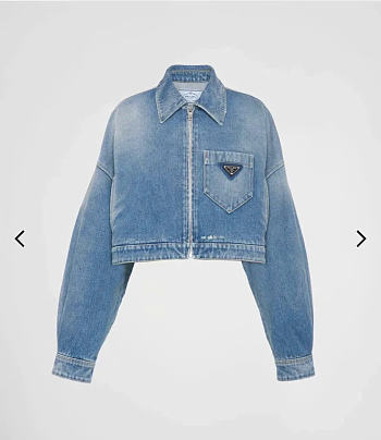 PRADA | Cropped Organic Denim Jacket