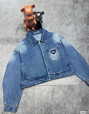PRADA | Cropped Organic Denim Jacket - 5