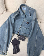 PRADA | Cropped Organic Denim Jacket - 3