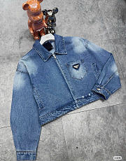 PRADA | Cropped Organic Denim Jacket - 2