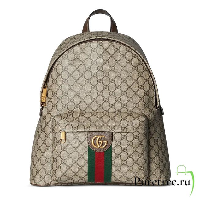 GUCCI | Ophidia medium backpack Beige and dark brown GG Monogram coated fabric - 1