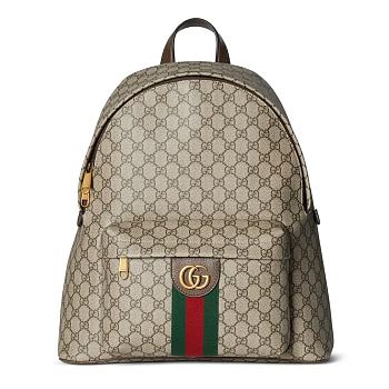 GUCCI | Ophidia medium backpack Beige and dark brown GG Monogram coated fabric