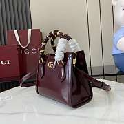 GUCCI | Diana small tote bag Rosso Ancora red shiny - 4