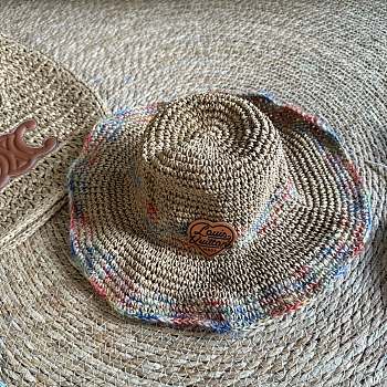LOUIS VUITON | Rainbow color straw bucket hat 01