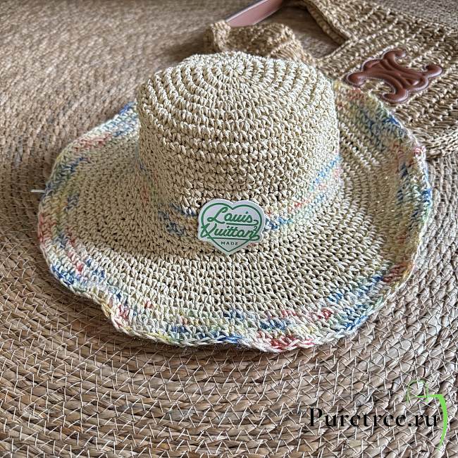 LOUIS VUITON | Rainbow color straw bucket hat 02 - 1