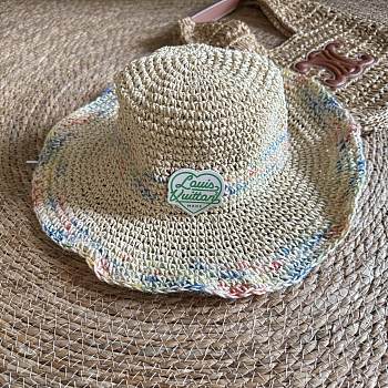 LOUIS VUITON | Rainbow color straw bucket hat 02