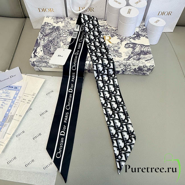 DIOR | Mitza Scarf Twilly Silk In Black - 1