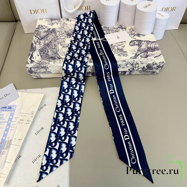 DIOR | Mitza Scarf Twilly Silk In Navy Blue - 1