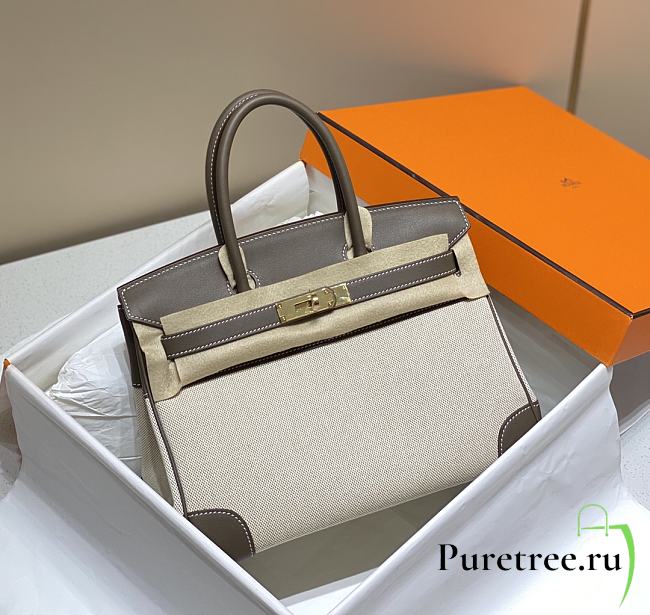 HERMES | Birkin 30 Swift Leather In Gray  - 1