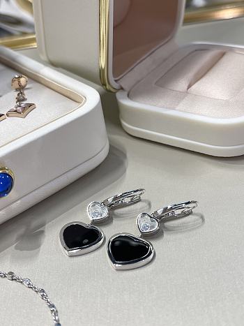 Chopard Black Onyx Heart Diamond Earrings