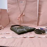 MIUMIU | Olive Green Ivy Embroidered Gabardine Bag - 2