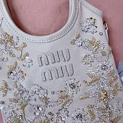 MIUMIU | IVY embroidered gabardine bag Chalk color - 3