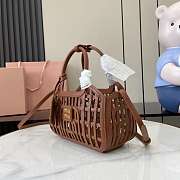MIUMIU | Leather basket Cognac Color - 6
