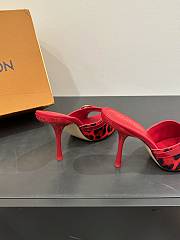 LOUIS VUITTON | Leopard Print Thin Cat Heel Ballet Sandals 01 - 2