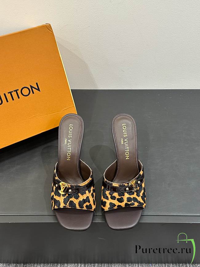LOUIS VUITTON | Leopard Print Thin Cat Heel Ballet Sandals 02 - 1