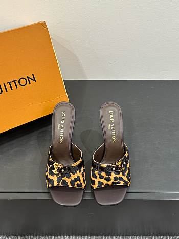 LOUIS VUITTON | Leopard Print Thin Cat Heel Ballet Sandals 02