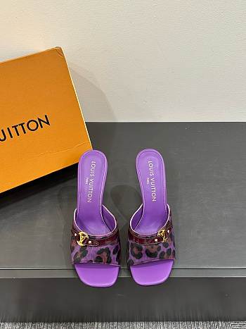 LOUIS VUITTON | Leopard Print Thin Cat Heel Ballet Sandals 03