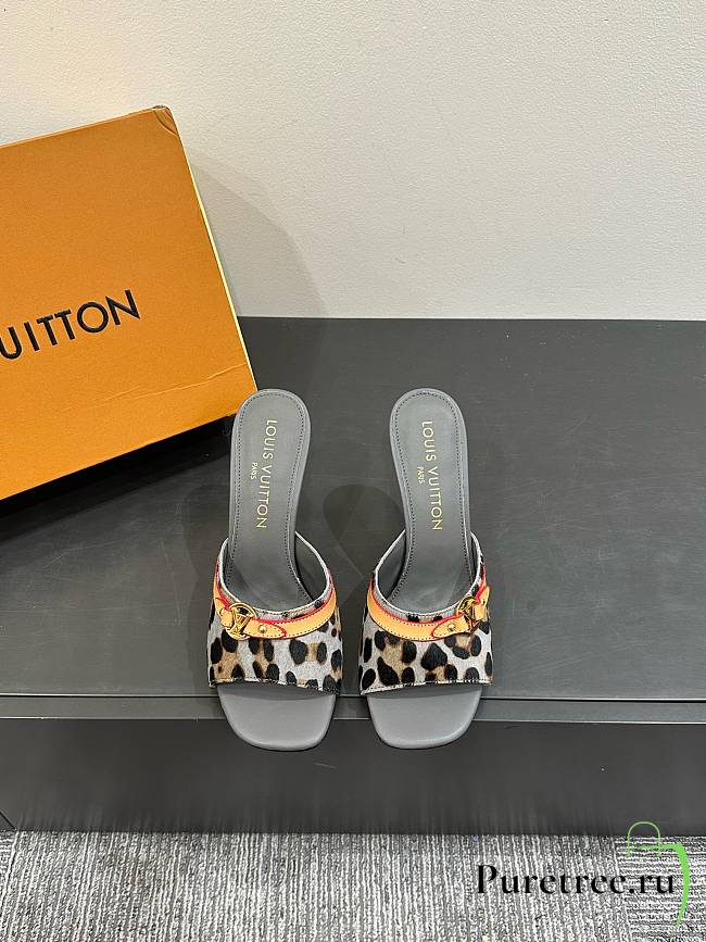LOUIS VUITTON | Leopard Print Thin Cat Heel Ballet Sandals 05 - 1