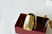 GUCCI | GG Marmont mini bag Gold metallic chevron leather - 6