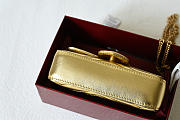 GUCCI | GG Marmont mini bag Gold metallic chevron leather - 5