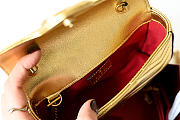 GUCCI | GG Marmont mini bag Gold metallic chevron leather - 4