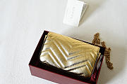 GUCCI | GG Marmont mini bag Gold metallic chevron leather - 3