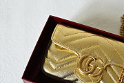 GUCCI | GG Marmont mini bag Gold metallic chevron leather - 2