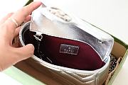 GUCCI | GG Marmont mini bag Silver metallic chevron leather - 3