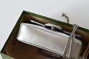 GUCCI | GG Marmont mini bag Silver metallic chevron leather - 5