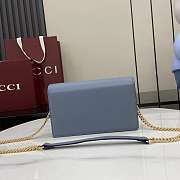 GUCCI | Softbit continental wallet ob chain grainy leather in blue - 5