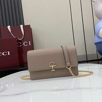 GUCCI | Softbit continental wallet ob chain grainy leather in beige