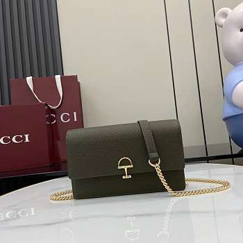 GUCCI | Softbit continental wallet ob chain grainy leather in green