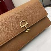 GUCCI | Softbit continental wallet ob chain grainy leather in brown - 2